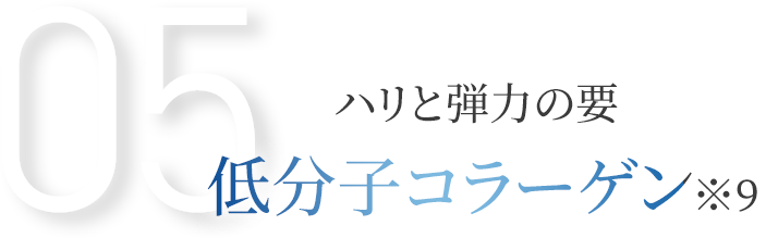 ハリと弾力の要。低分子コラーゲン※9