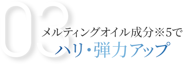 メルティングオイル成分※5でハリ・弾力アップ